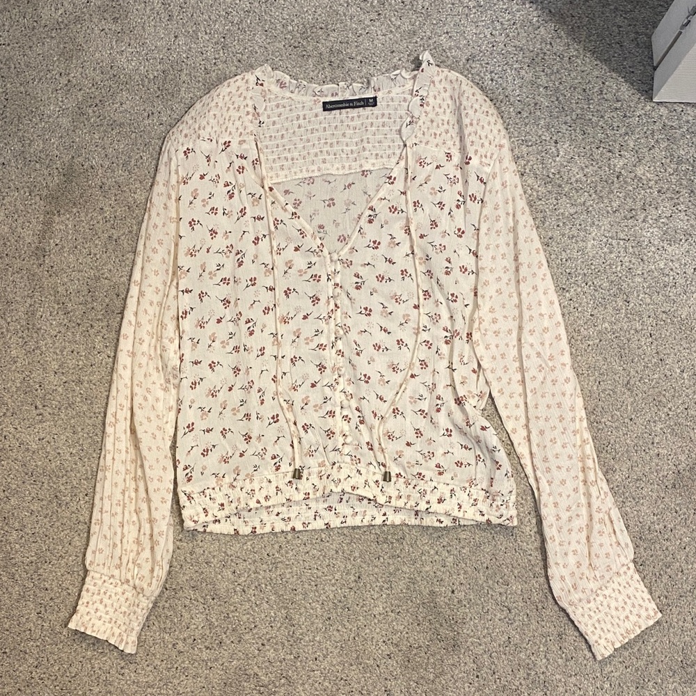 Abercrombie & Fitch Cream Floral Blouse